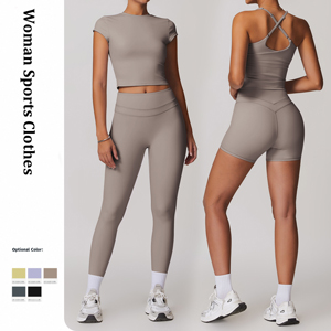 Elastic high-waisted fitness suit