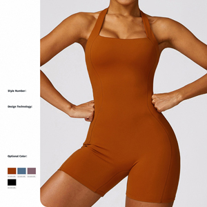 Neck-hanging one-body yoga suit